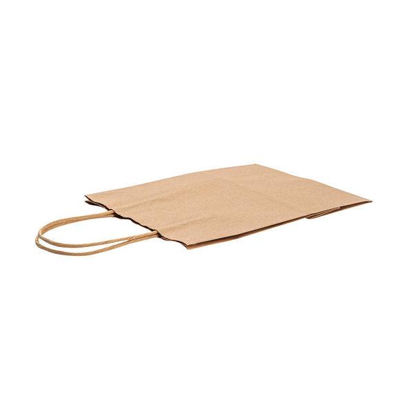 Restaurantware Saving Nature Kraft Paper Retail Bag - With Handles - 7" X 3 1/4" X 8 1/2" - 100 Count Box