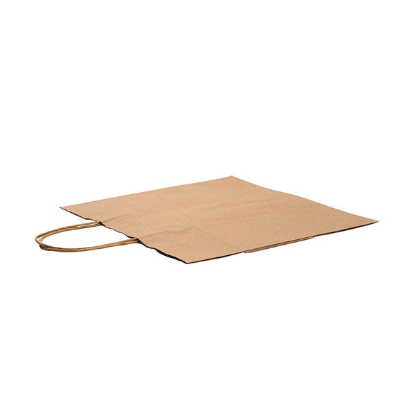 Restaurantware Saving Nature Kraft Paper Retail Bag - With Handles - 12 1/2" X 8 1/4" X 11 1/4" - 100 Count Box