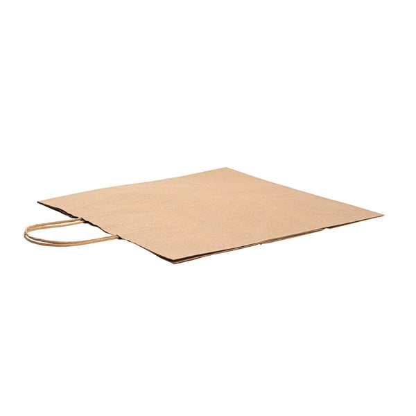 Restaurantware Saving Nature Kraft Paper Retail Bag - With Handles - 14 1/4" X 8 1/4" X 13 1/4" - 100 Count Box