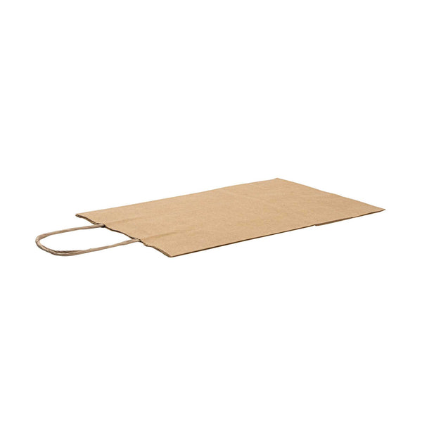 Restaurantware Saving Nature Kraft Paper Retail Bag - With Handles - 7 3/4" X 4" X 11 1/2" - 100 Count Box