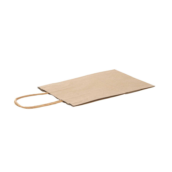 Restaurantware Saving Nature Kraft Paper Small Retail Bag - With Handles - 6" X 3 1/4" X 8 1/4" - 100 Count Box