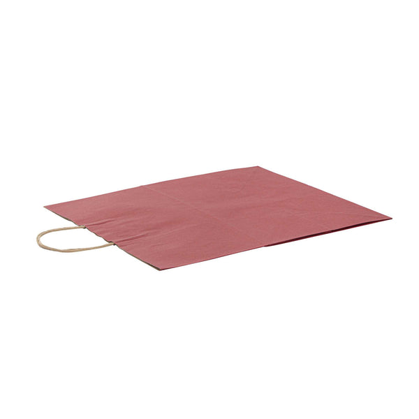 Restaurantware Saving Nature Red Paper Large Retail Bag - With Handles - 16" X 9 3/4" X 17 1/4" - 100 Count Box