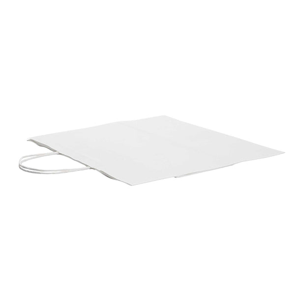 Restaurantware Saving Nature White Paper Retail Bag - With Handles - 12 1/2" X 8 1/4" X 11 1/4" - 100 Count Box