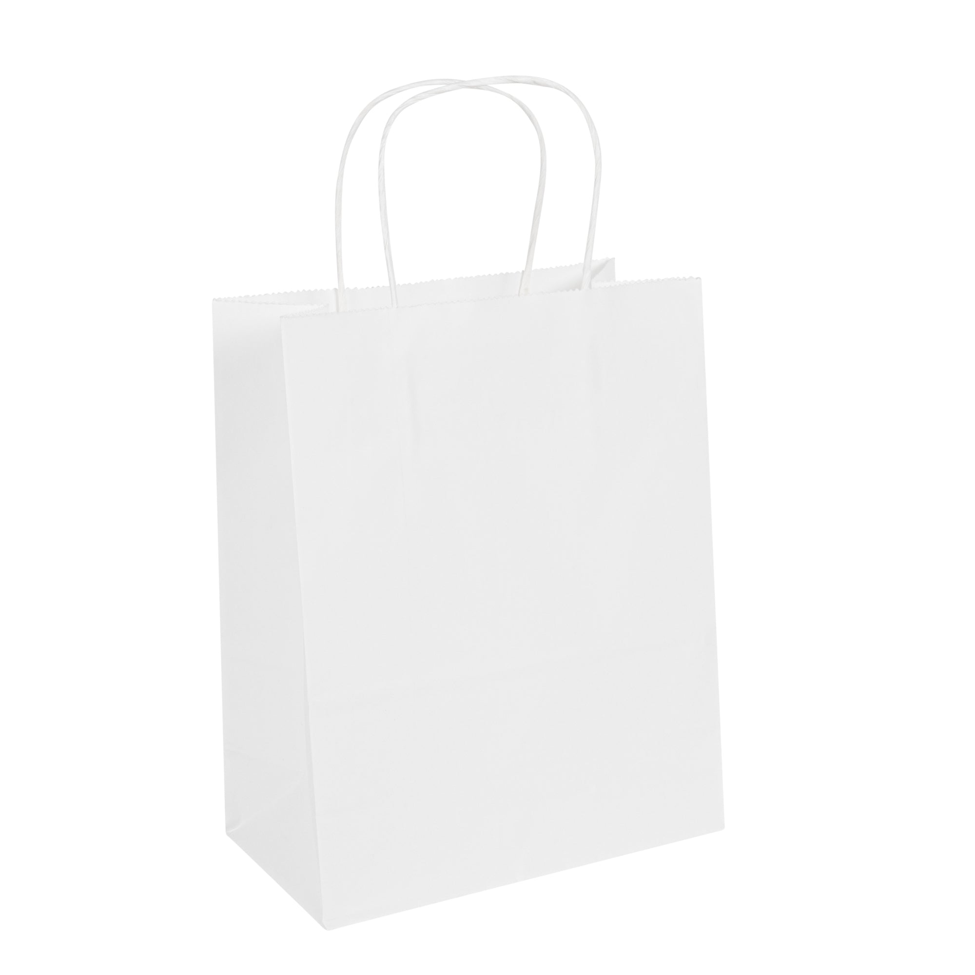 restaurantware Saving Nature White Paper Retail Bag - with Handles - 7" x 3 1/4" x 8 1/2" - 100 count box