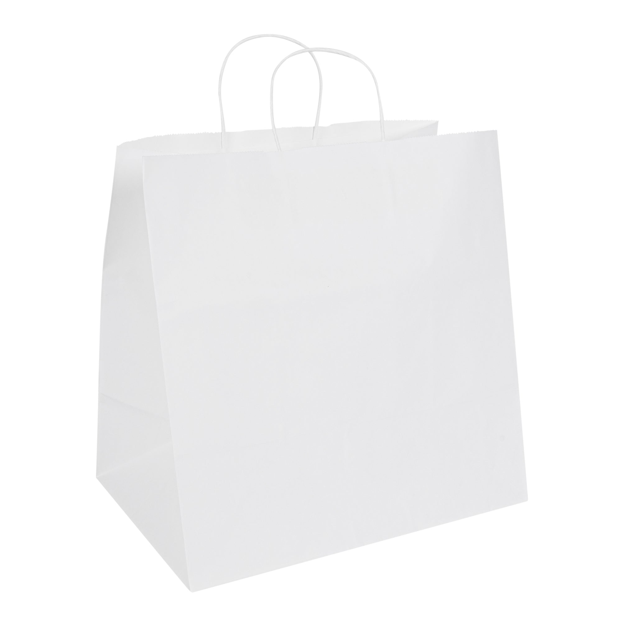 restaurantware Saving Nature White Paper Retail Bag - with Handles - 14 1/4" x 8 1/4" x 13 1/4" - 100 count box
