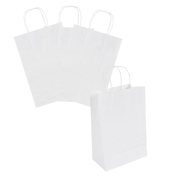 Restaurantware Saving Nature White Paper Retail Bag - With Handles - 7 3/4" X 4" X 11 1/2" - 100 Count Box