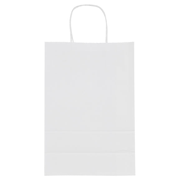 Restaurantware Saving Nature White Paper Retail Bag - With Handles - 7 3/4" X 4" X 11 1/2" - 100 Count Box