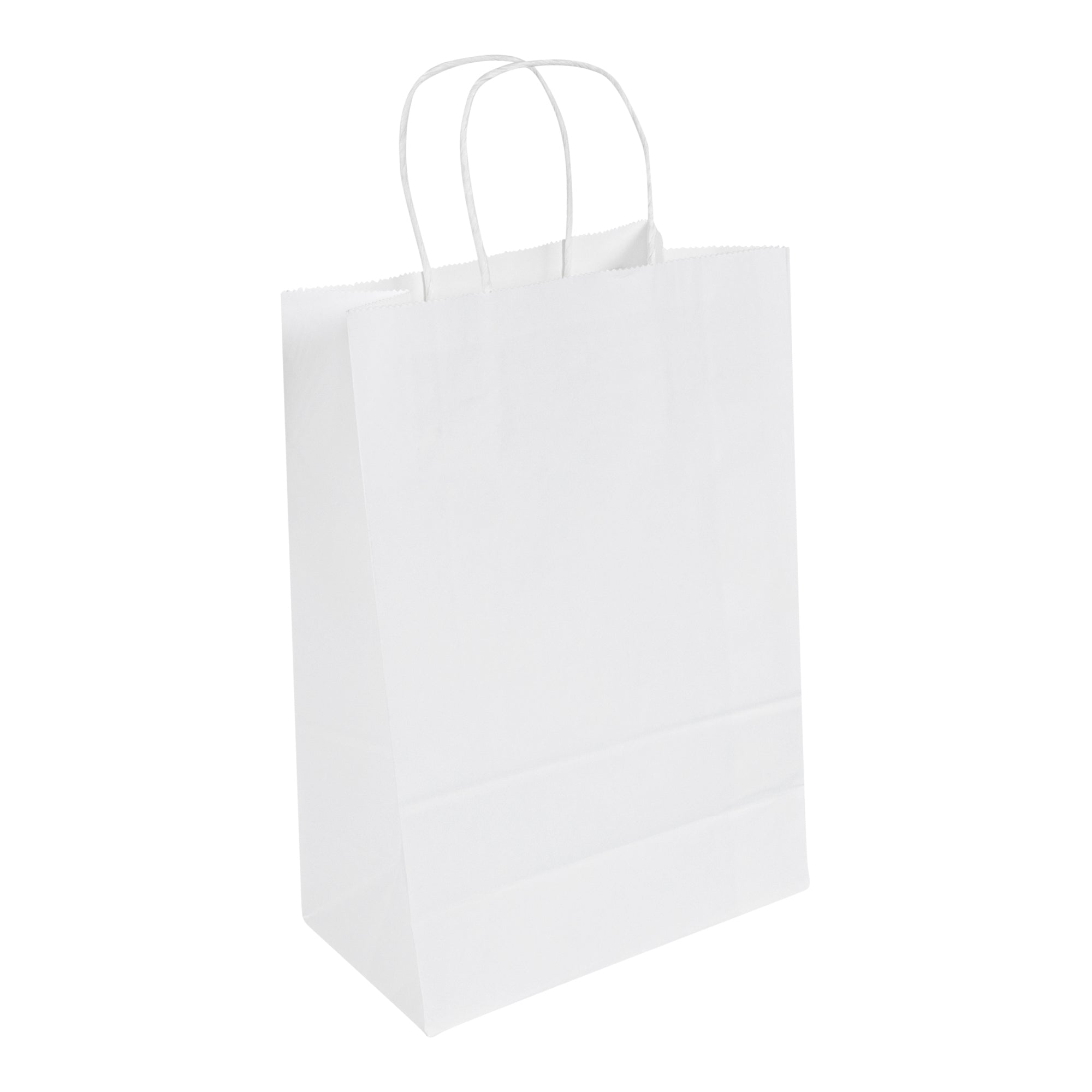 restaurantware Saving Nature White Paper Retail Bag - with Handles - 7 3/4" x 4" x 11 1/2" - 100 count box