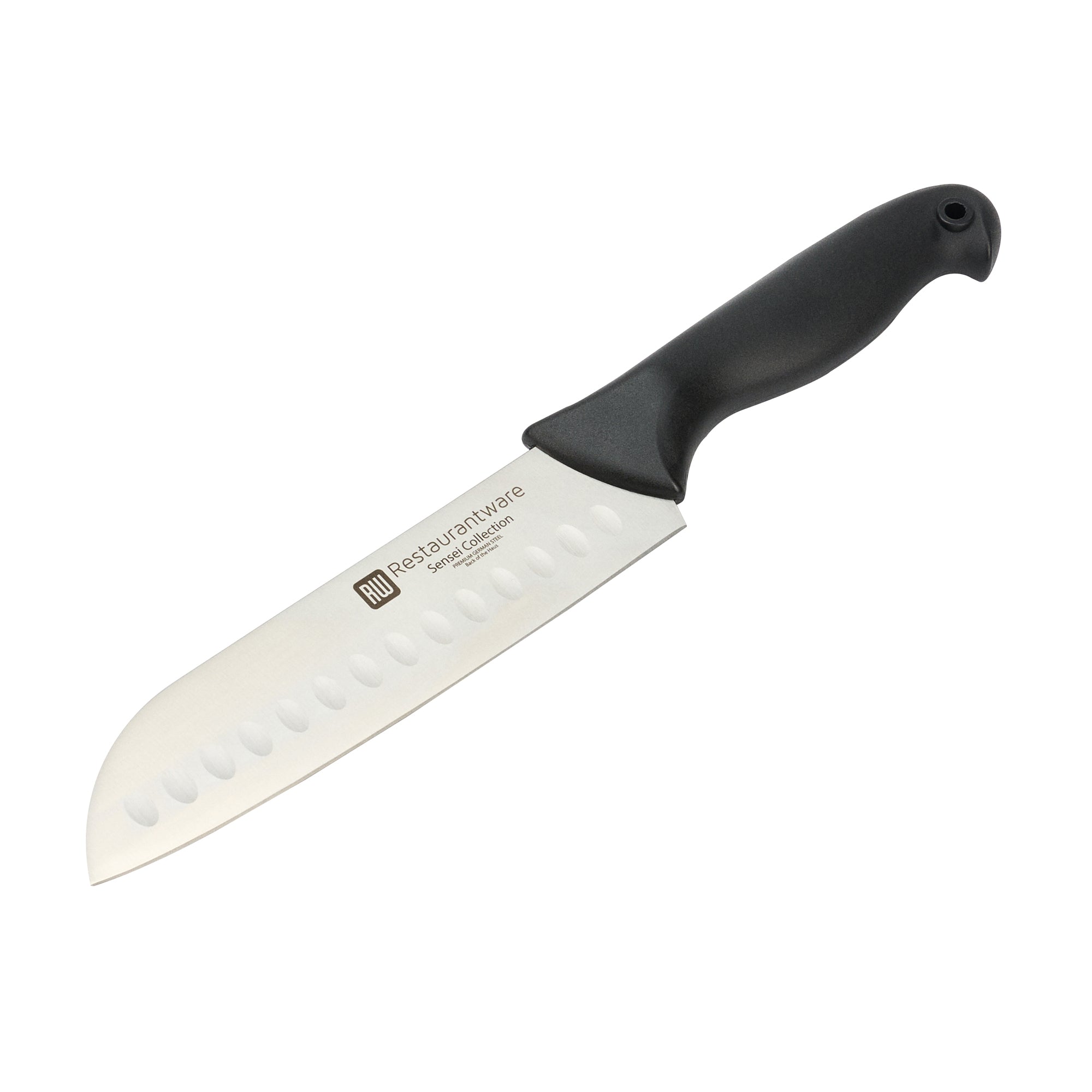 restaurantware Sensei Back of the House German Steel 7" Santoku Knife - HACCP Protection - 1 count box