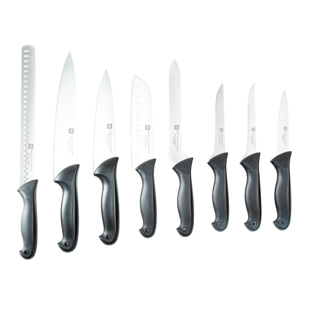 restaurantware Sensei Back of the House German Steel 8-Piece Knife Set - HACCP Protection - 1 count box