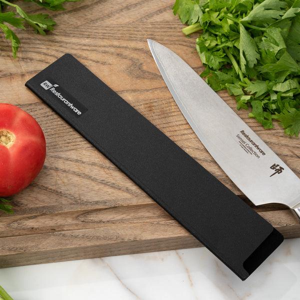 Restaurantware Sensei Black Plastic Knife Blade Cover / Guard - 10 1/2" X 2" - 1 Count Box
