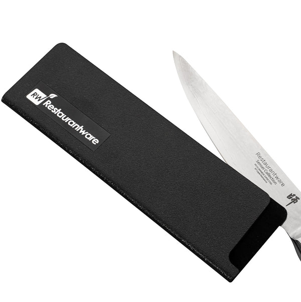 Restaurantware Sensei Black Plastic Knife Blade Cover / Guard - 6 1/2" X 2" - 1 Count Box