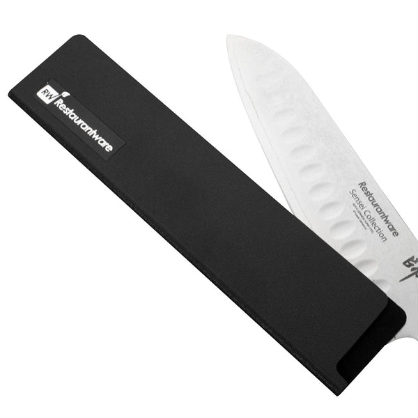 Restaurantware Sensei Black Plastic Knife Blade Cover / Guard - 8 1/2" X 2" - 1 Count Box