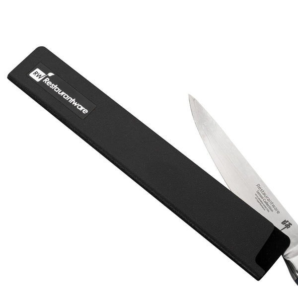 Restaurantware Sensei Black Plastic Knife Blade Cover / Guard - 8 1/2" X 1 1/2" - 1 Count Box