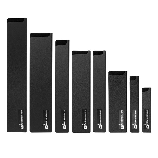 Restaurantware Sensei Black Plastic Knife Blade Cover / Guard Set - 8-Piece - 1 Count Box