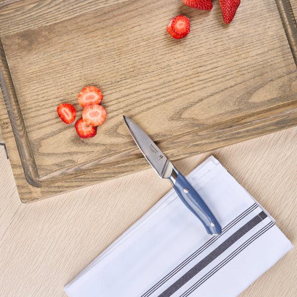 Restaurantware Sensei Blue Damascus Steel 3" Paring Knife - 1 Count Box