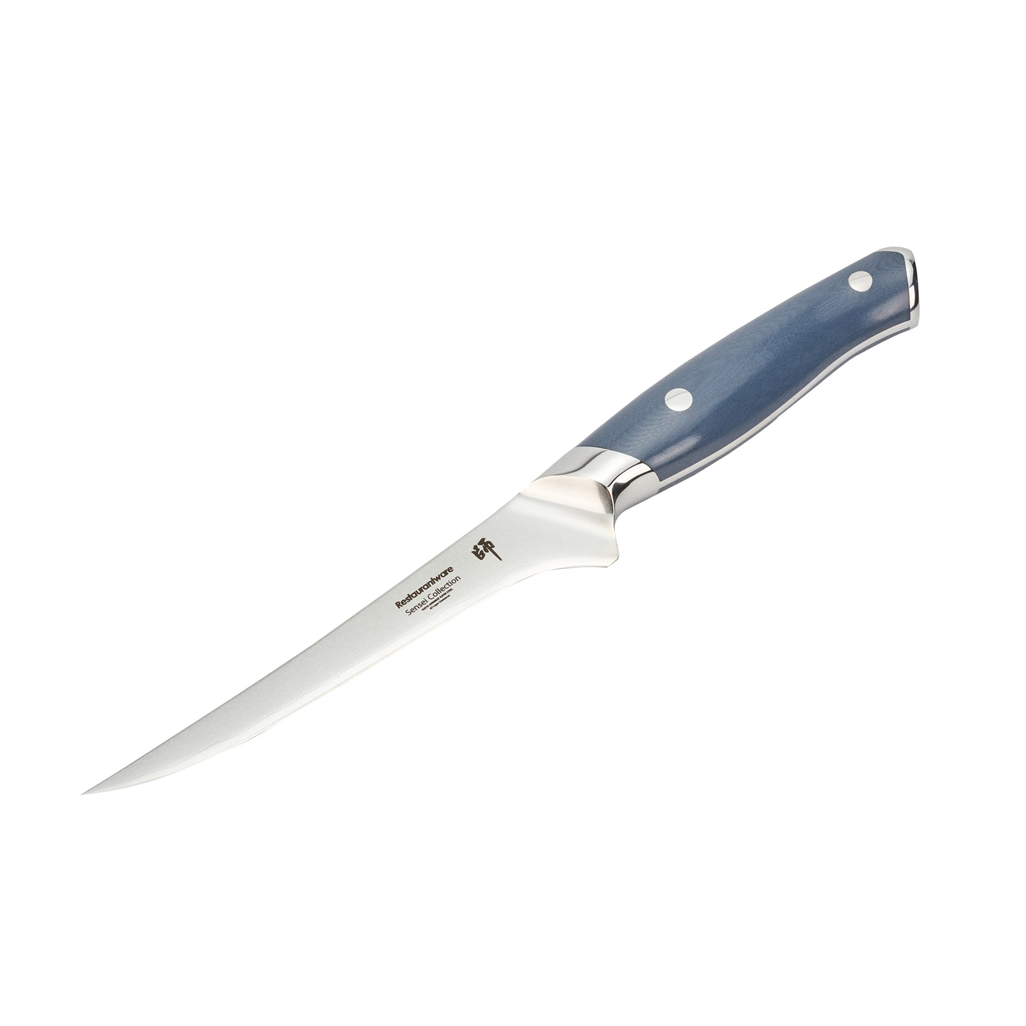 restaurantware Sensei Blue Damascus Steel 6" Boning Knife - 1 count box