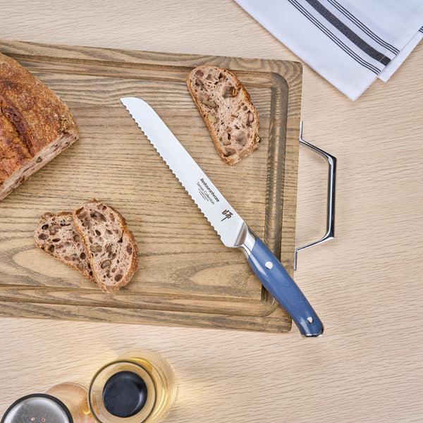 Restaurantware Sensei Blue Damascus Steel 8" Bread Knife - 1 Count Box