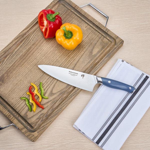 Restaurantware Sensei Blue Damascus Steel 8" Chef's Knife - 1 Count Box
