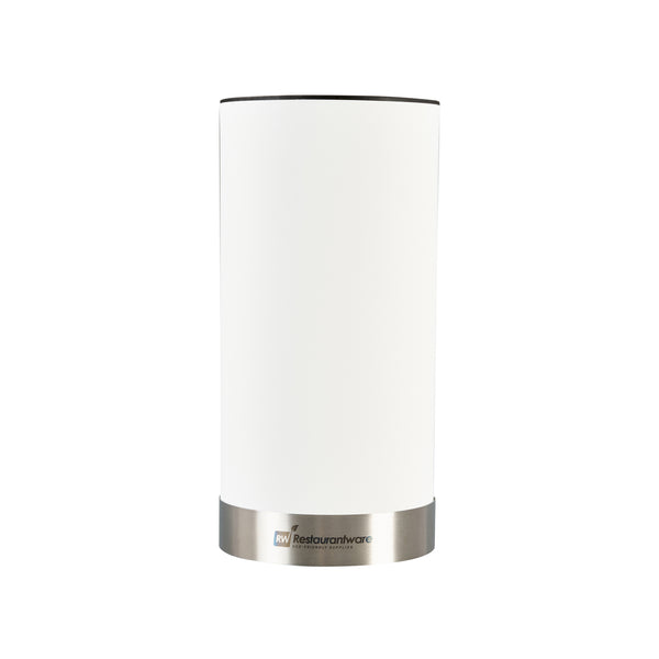 Restaurantware Sensei Round White Knife Block - Soft Touch - 4 1/4" X 4 1/4" X 9" - 1 Count Box