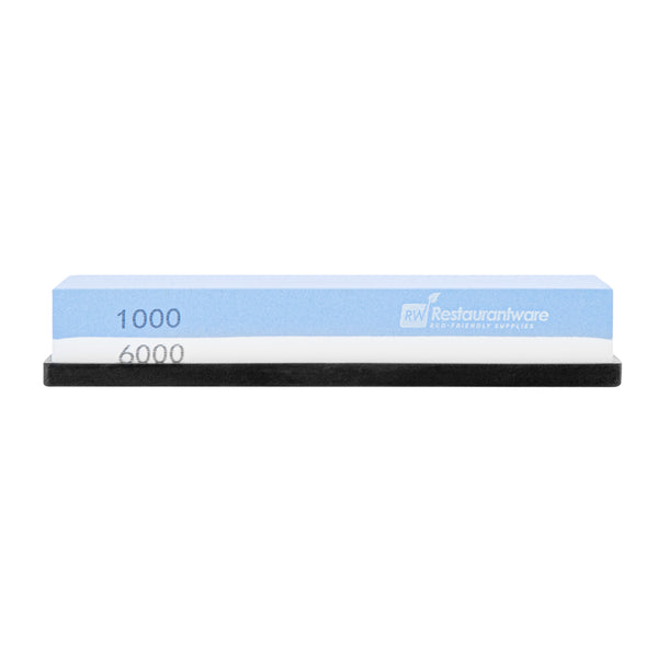 Restaurantware Sensei Whetstone Knife Sharpening Set - 1000/6000 Silicone Holder - 1 Count Box