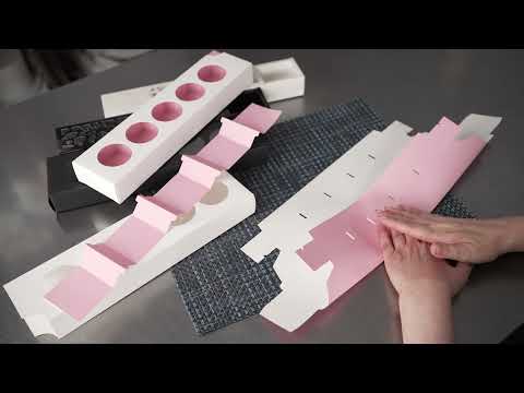 Restaurantware Sentiero Rectangle White Paper Macaron Box - Holds 5 Macarons - 10" X 2 1/4" X 1 1/2" - 100 Count Box