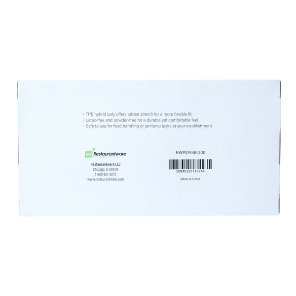 Restaurantware Serve Secure Black TPE Hybrid Plastic Large Foodservice Gloves - Latex Free Powder Free - 10" X 9 1/4" - 1000 Count Box