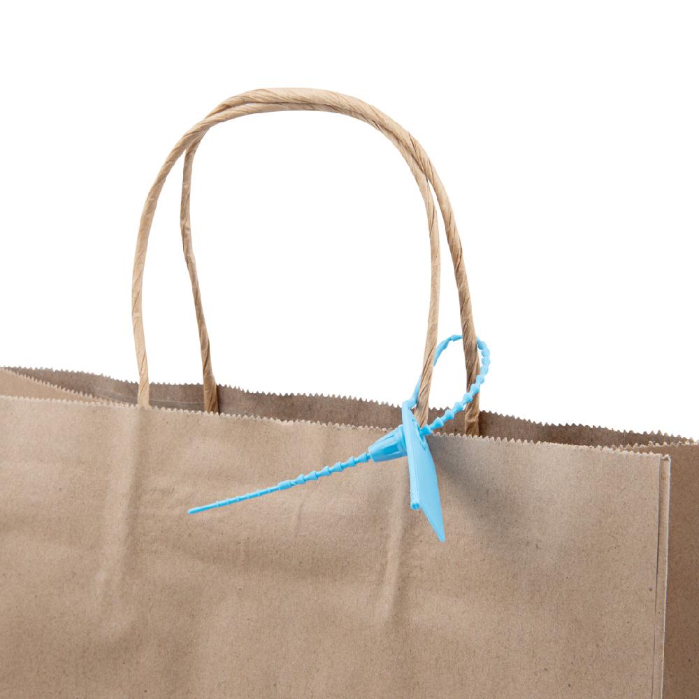 restaurantware Serve Secure Blue Security Zip Tie - Tamper-Evident - 7 3/4" - 100 count box