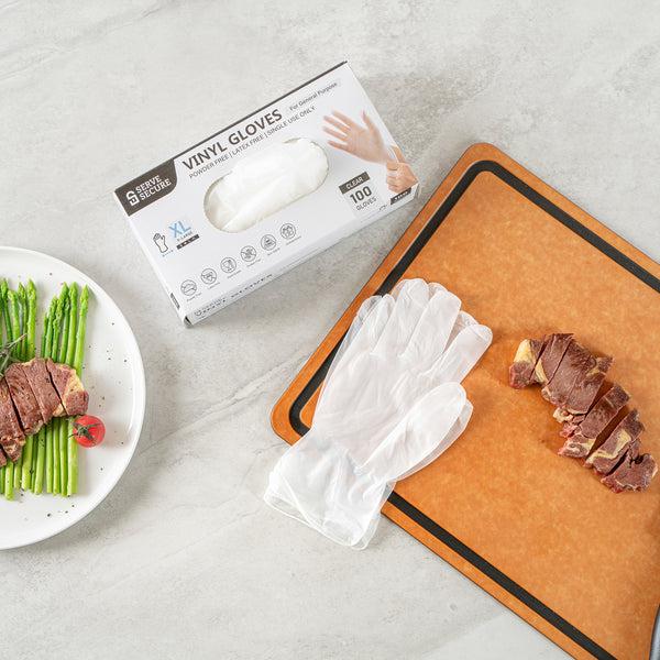 Restaurantware Serve Secure Clear Extra Large Vinyl Gloves - Powder-Free Latex-Free - 9" X 4 1/2" - 1000 Count Box