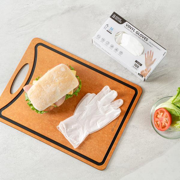 Restaurantware Serve Secure Clear Medium Vinyl Gloves - Powder-Free Latex-Free - 9" X 3 3/4" - 1000 Count Box