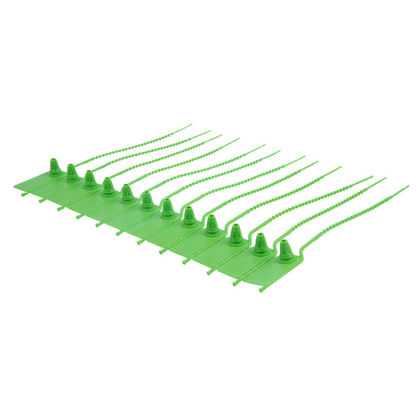 Restaurantware Serve Secure Green Security Zip Tie - Tamper-Evident - 7 3/4" - 100 Count Box