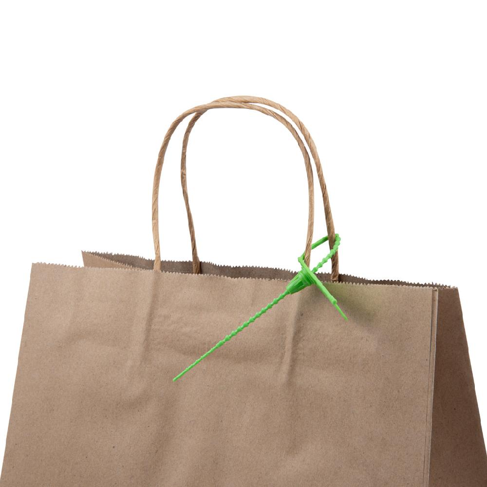 restaurantware Serve Secure Green Security Zip Tie - Tamper-Evident - 7 3/4" - 100 count box