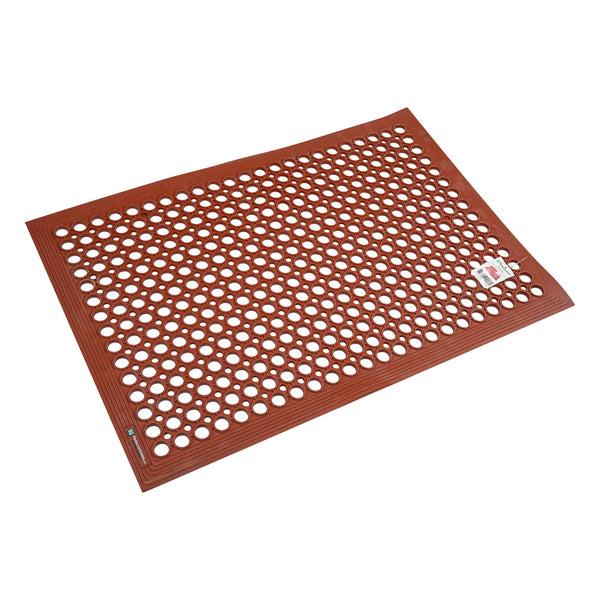 Restaurantware Serve Secure Red Rubber Floor Mat - Anti-Fatigue Grease-Resistant - 36" X 24" X 1/2" - 1 Count Box