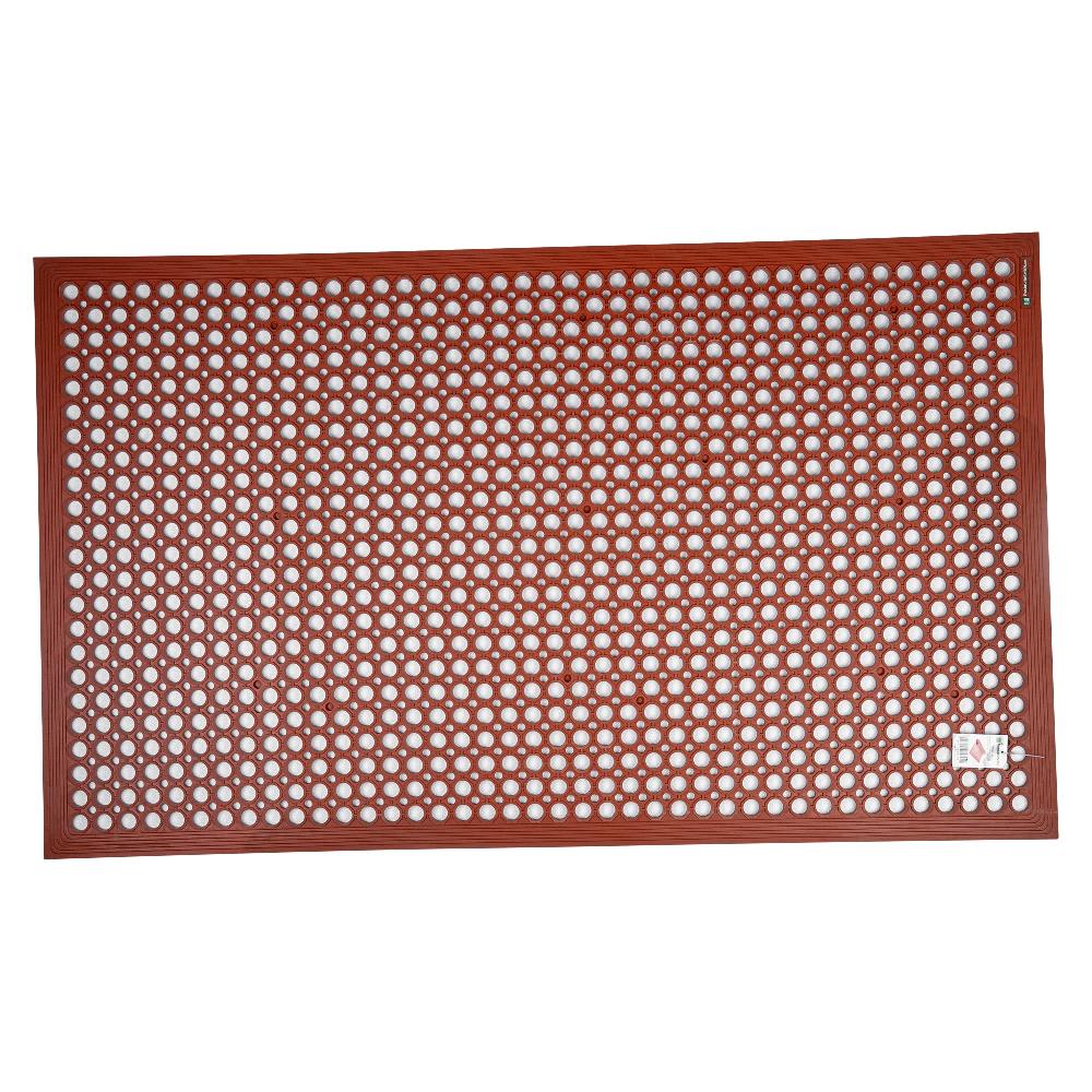 restaurantware Serve Secure Red Rubber Floor Mat - Anti-Fatigue Grease-Resistant - 60" x 36" x 1/2" - 1 count box