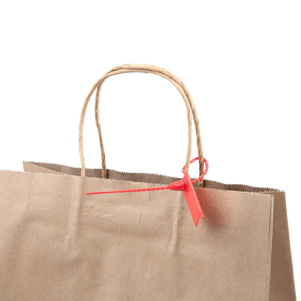 restaurantware Serve Secure Red Security Zip Tie - Tamper-Evident - 7 3/4" - 100 count box