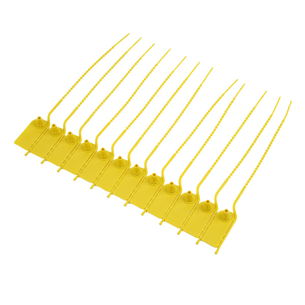 Restaurantware Serve Secure Yellow Security Zip Tie - Tamper-Evident - 7 3/4" - 100 Count Box