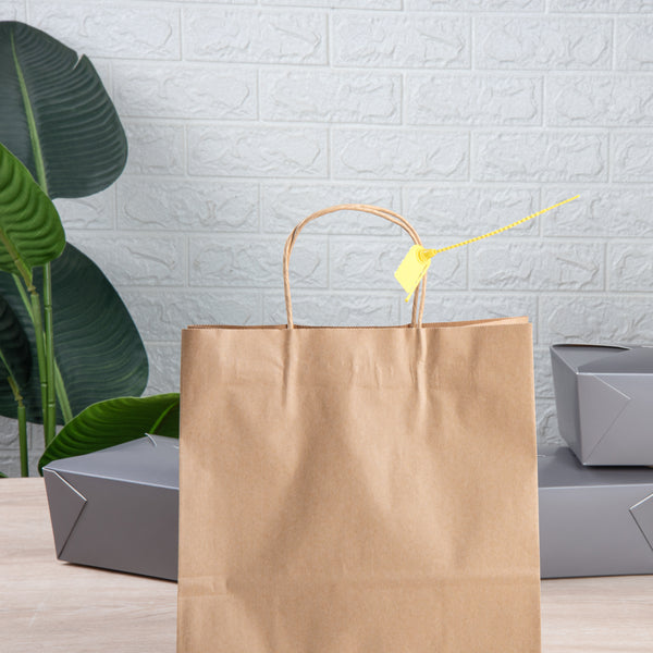 Restaurantware Serve Secure Yellow Security Zip Tie - Tamper-Evident - 7 3/4" - 100 Count Box