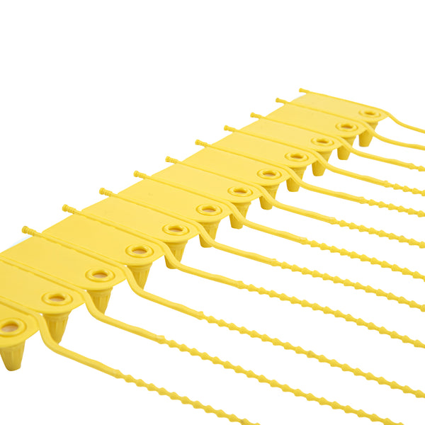 Restaurantware Serve Secure Yellow Security Zip Tie - Tamper-Evident - 7 3/4" - 100 Count Box
