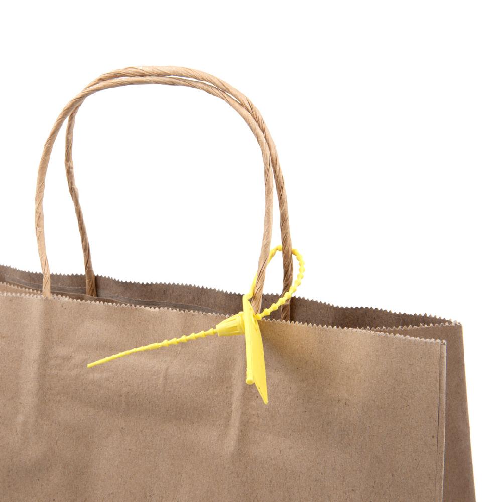restaurantware Serve Secure Yellow Security Zip Tie - Tamper-Evident - 7 3/4" - 100 count box