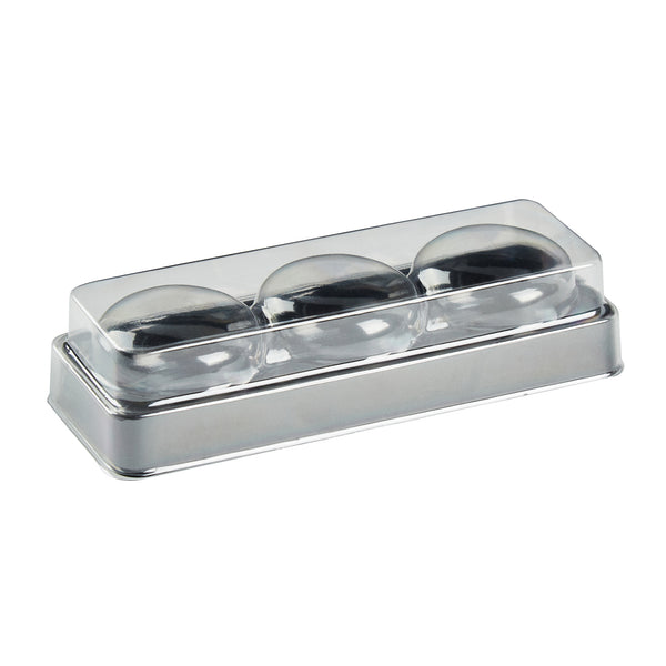 Restaurantware Shock Safe Rectangle Black Plastic Macaron Take Out Box - Fits 3 Macarons - 5 3/4" X 2 1/4" X 1 1/2" - 100 Count Box