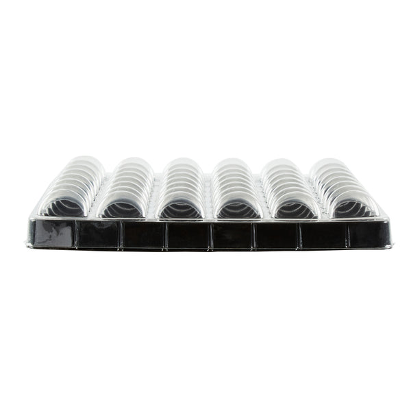 Restaurantware Shock Safe Rectangle Black Plastic Macaron Take Out Box - Fits 48 Macarons - 13 1/4" X 13 1/4" X 2" - 100 Count Box