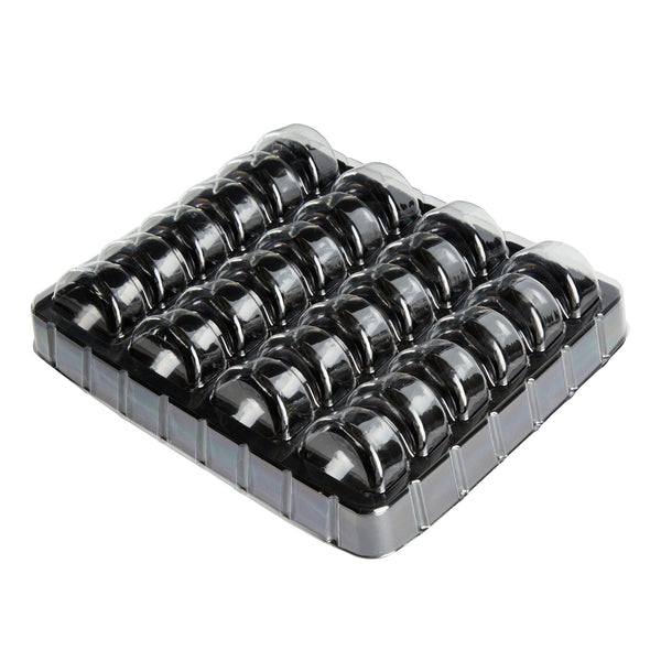 Restaurantware Shock Safe Rectangle Black Plastic Macaron Take Out Box - Fits 24 Macarons - 11" X 9" X 2" - 100 Count Box