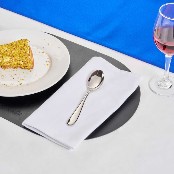Restaurantware Sovereign 18/10 Stainless Steel Dessert Spoon - 6 3/4" - 2 Count Box