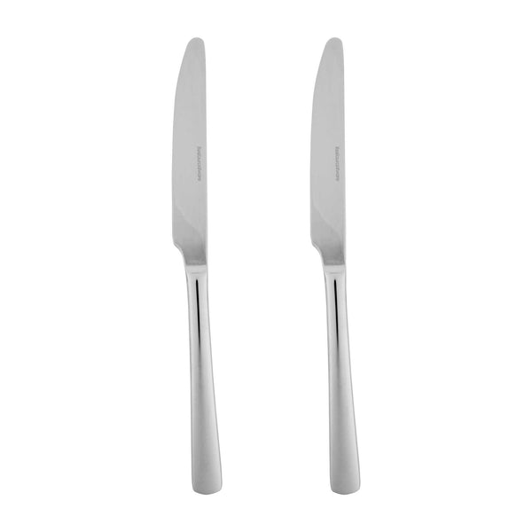 Restaurantware Speculo 13/0 Stainless Steel Table Knife - 9" - 2 Count Box