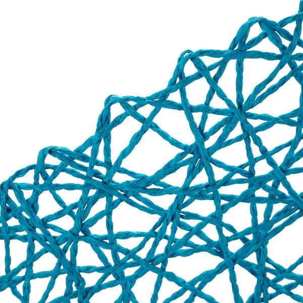 Restaurantware Spinweave Round Cerulean Blue Paper Handmade Placemat - Semi-Disposable - 15" X 15" - 6 Count Box