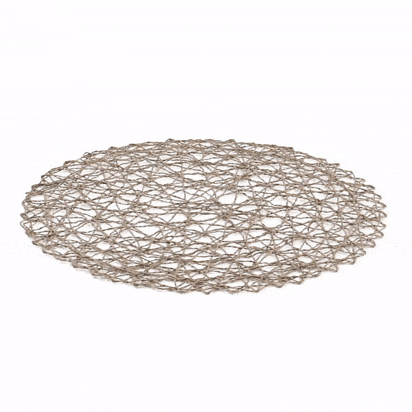 Restaurantware Spinweave Round Gray Paper Handmade Placemat - Semi-Disposable - 15" X 15" - 6 Count Box