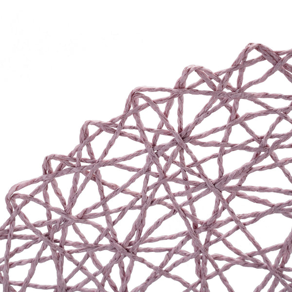 Restaurantware Spinweave Round Pink Paper Handmade Placemat - Semi-Disposable - 15" X 15" - 6 Count Box