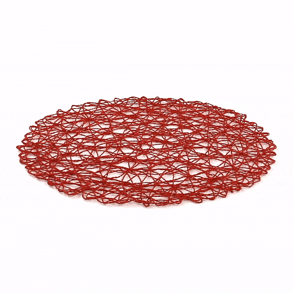 Restaurantware Spinweave Round Red Paper Handmade Placemat - Semi-Disposable - 15" X 15" - 6 Count Box