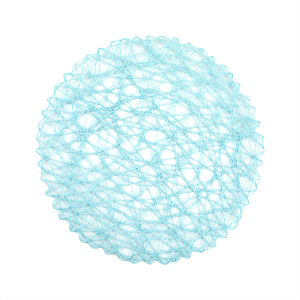 Restaurantware Spinweave Round Sky Blue Paper Handmade Placemat - Semi-Disposable - 15" X 15" - 6 Count Box