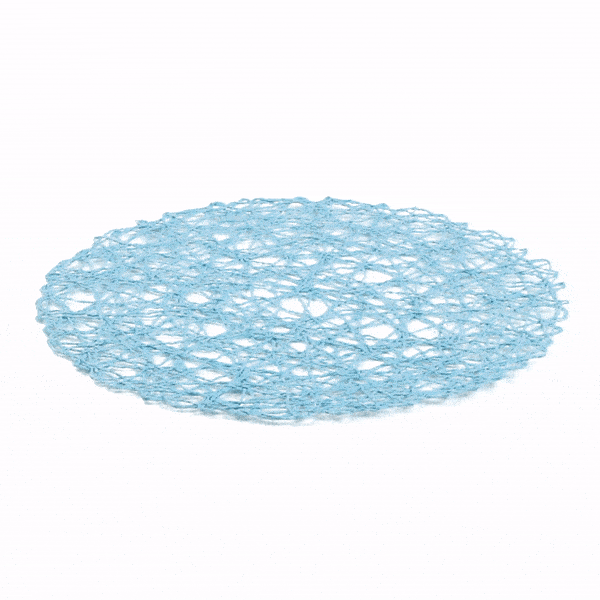 Restaurantware Spinweave Round Sky Blue Paper Handmade Placemat - Semi-Disposable - 15" X 15" - 6 Count Box